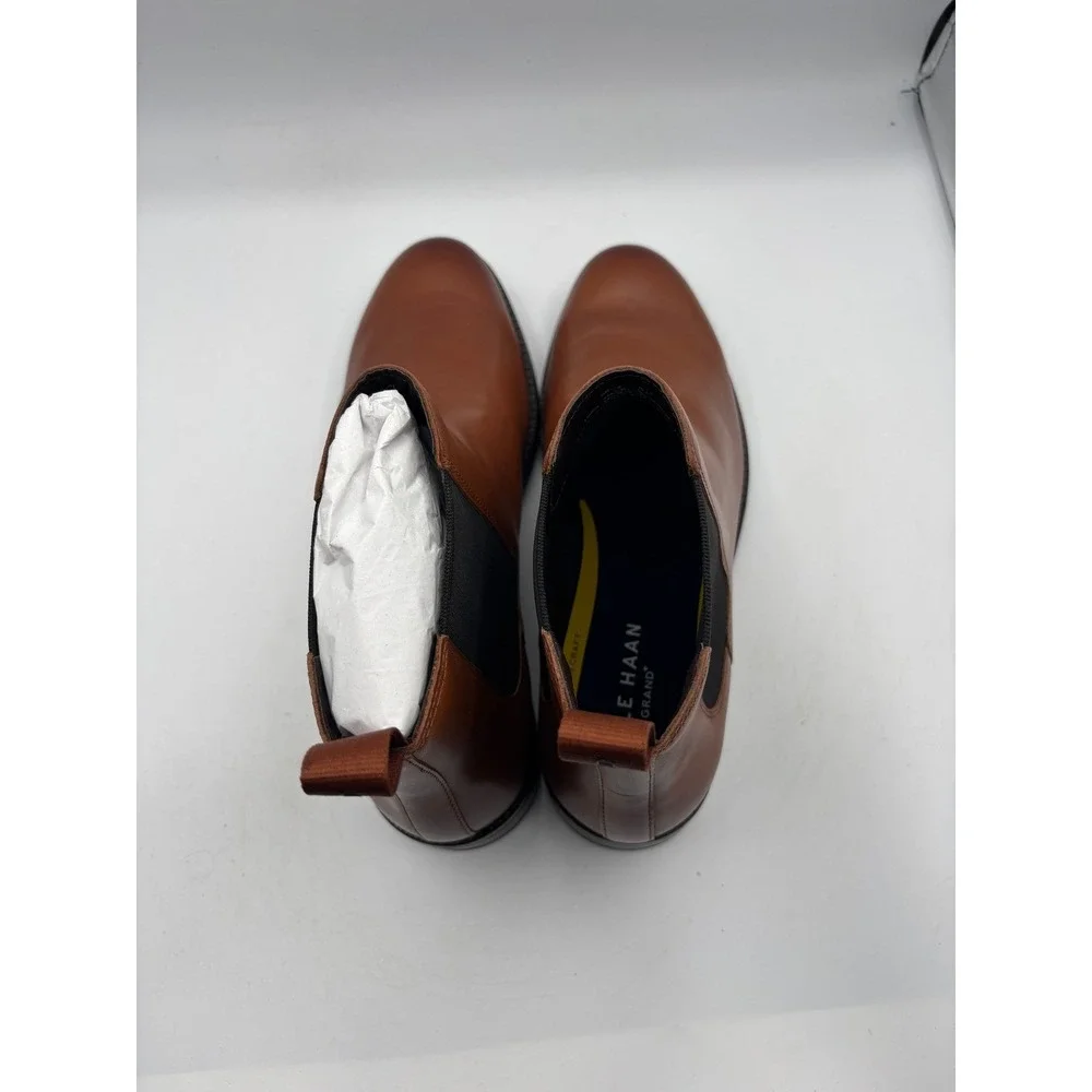Cole Haan Grand+ Dress Chelsea Mens Leather Boots 10 British Tan C37859